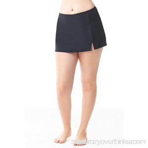 Love My Curves Women’s Plus Size Black Side-Slit Skirted Bikini Bathing Suit Bottom Tummy Control Design | Swim Bottoms Only B079DH7RH4